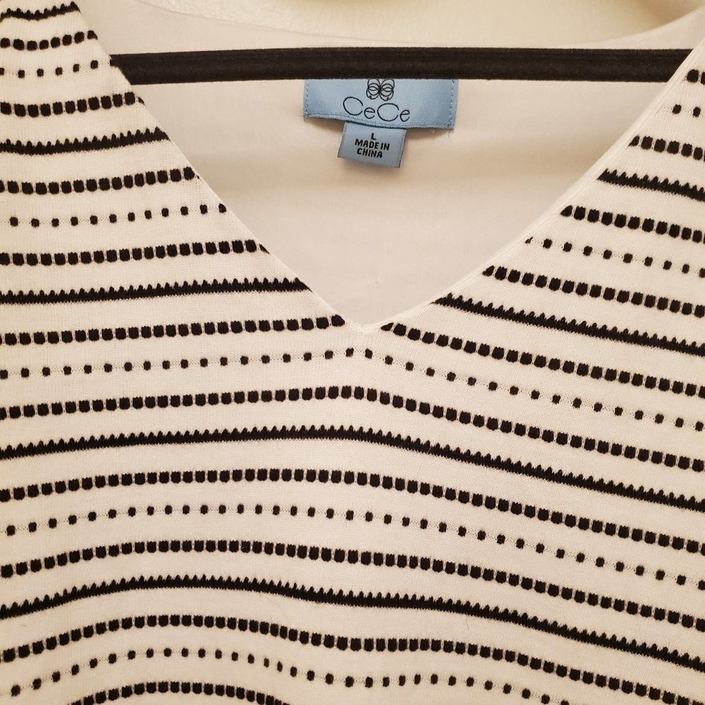 CeCe black & white cotton knit dress - size large